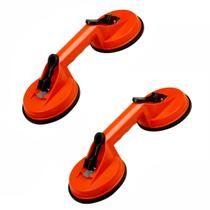 Kit C/2 Ventosa Dupla Para Vidro Espelho Chapa De Metal Mármore Vertical 80Kg e Horizontal 100Kg