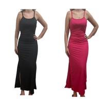 Kit c/2 Vestidos Longo Canelado com Fenda Kit c/2 Vestidos Longo Canelado com Fenda