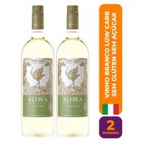 Kit c/ 2 Vinho Branco Vegano Toscana Low Carb Sem Açúcar Sem Glúten 750ml Alibea