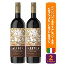 Kit c/ 2 Vinho Tinto Vegano Toscana Low Carb Sem Açúcar Sem Glúten 750ml Alibea