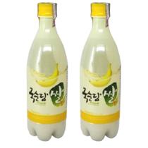 Kit c/ 2 Vinhos de Arroz Coreano Makgeolli Banana e Uva 750ml