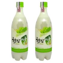 Kit c/2 Vinhos de Arroz Coreano Makgeolli Uva 750ml