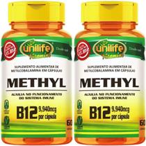 KIT C/2 Vitamina B12 Metilcobalamina 60 Caps Vegano Unilife