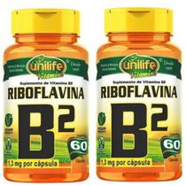 KIT C/2 Vitamina B2 Riboflavina Pura 120 Caps Vegano Unilife