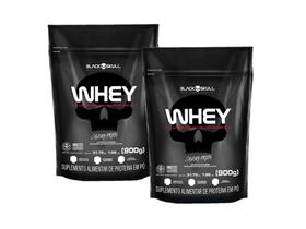 Kit c/2 whey protein refil black skull - 900g