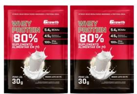 Kit C/ 2 Wheys Protein 80% Growth Leite em Pó 30 Gr