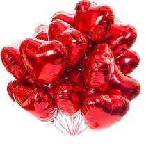 kit c/20 balão coração vermelho metalizado 18" c/ lacre - sm decora