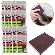 Kit c/ 20 Esponjas Mágicas de Limpeza Pesada Max Clean Faxina Ferrugem Inox