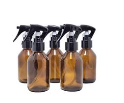 Kit c/ 20 frasco ambar com valvula mini gatilho spray preta 100ml Kit c/ 20 frasco ambar com valvula mini gatilho spray preta 100ml