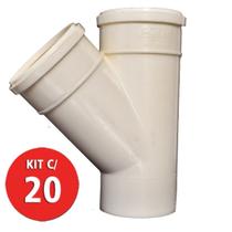 Kit C/ 20 Junção P/ Esgoto 45 40x40mm Multilit Kit C/ 20 Junção P/ Esgoto 45 40x40mm Multilit