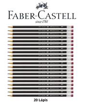 Kit c/ 20 Lápis Preto Sextavado HB N.2 Max Faber-Castell c /Borracha