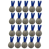 Kit C/20 Medalhas de Ouro Prata ou Bronze Honra ao Mérito C/Fita Azul 40mm