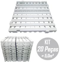 Kit c/ 20 Pçs - Pallet Plástico Estrado 4,5 x 50x50 Branco - SNM PLÁSTICOS