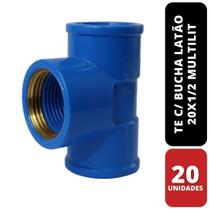 Kit C/ 20 TE C/ Bucha Latão 20x1/2 Multilit