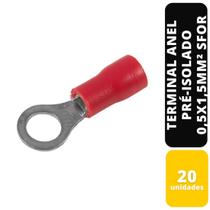 Kit C/20 Terminal Anel Vermelho Pré-Isolado 0,5x1,5mm² Sfor Kit C/20 Terminal Anel Vermelho Pré-Isolado 0,5x1,5mm² Sfor