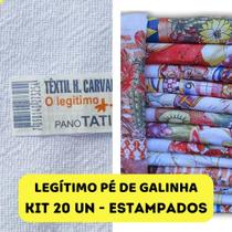 Kit C/ 20 Un-Pano De Prato Pé De Galinha Estampado Tati Legítimo-66cm X 41cm-Bainha Nas Laterais