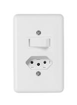 Kit c/ 20PC Conj Placa 4x2 Inter 1 Tecla Simpl + 1tom 2p+t 20a - Stylus