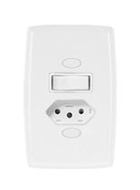 Kit c/ 20PC Conj Placa 4x2 Inter 1 Tecla Simples + 1 Tom 2p+t 20a Safira