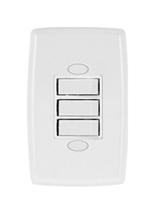 Kit c/ 20PC Conj Placa 4x2 Inter 3 Tecla Simp Paral 10a 250v Safira Ilum - Ilumi Kit c/ 20PC Conj Placa 4x2 Inter 3 Tecla Simp Paral 10a 250v Safira Ilum - Ilumi