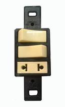 Kit c/ 20PC Inter 2 Tecla Simples + 1tom 2p+t S/placa 10/20a 250v Perlex