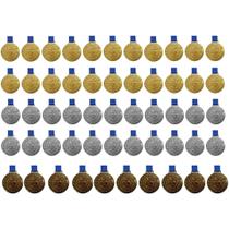 Kit C/22 Medalhas Ouro + 22 Medalhas Prata + 10 Medalhas Bronze M36 Honra ao Mérito C/Fita Azul