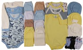 Kit C/23 Peças Body + Mijão Roupas Bebê Maternidade Enxoval
