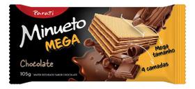 Kit c/ 24 Biscoito Wafer Recheio Chocolate Minueto 105g