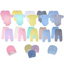 Kit C/24 Body Bebe Liso Outono-inverno Mijão Com E Sem Pé