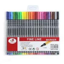 Kit C/ 24 Canetas Coloridas Fine Line Ponta Fina 0.4 mm