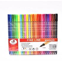 Kit C/ 24 Canetas Coloridas Fine Line Ponta Fina 0.4 mm