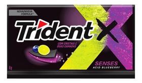 Kit c/ 24 Chiclete Trident Camada Preta Fresh Blueberry 8g