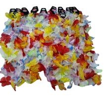 kit C/24 Colares havaianos colorido festa carnaval tecido