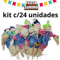 Kit c/24 Espantalho Decoração Festa Junina 39cm palito 70637 Kit c/24 Espantalho Decoração Festa Junina 39cm palito 70637