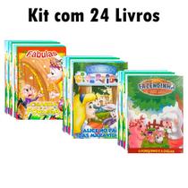 Kit c/ 24 livrinhos para crianças - Fábulas + Clássicos Divertidos + Fazendinha do Seu Lobato