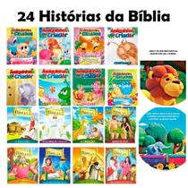 Kit C/ 24 Livros Bíblicos Infantil Histórias Ilustradas e Inspiradoras da Bíblia