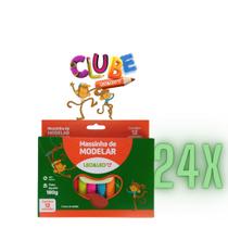 Kit C/24 Massinha De Modelar C/12 Cores Leo e Leo 180G