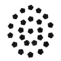 Kit C/24 Miçangas Em Resina Flor Rosa Negra 2 Cm Kit C/24 Miçangas Em Resina Flor Rosa Negra 2 Cm