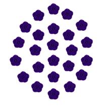 Kit C/24 Miçangas em Resina Flor Rosa Roxo 2 cm Kit C/24 Miçangas em Resina Flor Rosa Roxo 2 cm