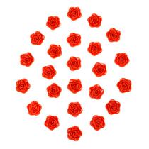 Kit C/24 Miçangas em Resina Flor Rosa Vermelha 2 cm