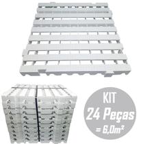 Kit c/ 24 Pçs - Pallet Plástico Estrado 4,5 x 50x50 Branco - SNM PLÁSTICOS