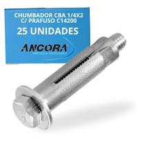 Kit C/ 25 Chumbador CBA 1/4x2 C/ Prafuso C14200 Ancora