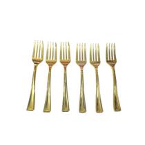 Kit c/ 25 Mini Garfinhos dourado Descartável Plástico 10cm Kit c/ 25 Mini Garfinhos dourado Descartável Plástico 10cm