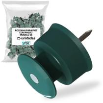 Kit c/25 roldana para fios com prego verde modelo 36 sfor