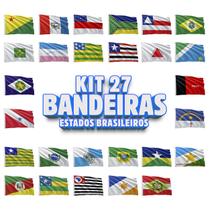 Kit C/ 27 Bandeiras Dos Estados Brasileiros 1,50 X 0,90 M - Fadrix