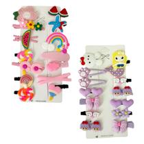 Kit C/ 27 Presilhas Meninas Prendedor de Cabelo Sortidas Bico de Pato Tic Tac Laço Flor Etc MOD I e MOD L