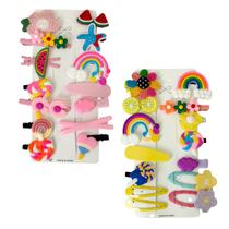Kit C/ 28 Presilhas Meninas Prendedor de Cabelo Sortidas Bico de Pato Tic Tac Laço Flor Etc MOD I e MOD H