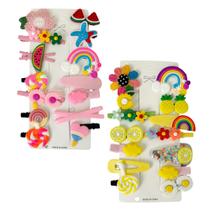 Kit C/ 28 Presilhas Meninas Prendedor de Cabelo Sortidas Bico de Pato Tic Tac Laço Flor Etc MOD I e MOD J