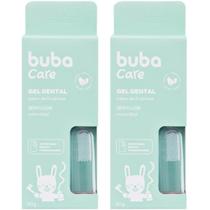 Kit c/ 2un gel dental buba care sem flúor acompanha escova massageadora