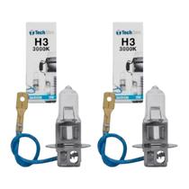 Kit c/ 2Un Lâmpada Automotiva Halógena Encaixe H3 24V Potência 70W Base Pk22s Tonalidade 4300K Tech One