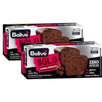 Kit c/ 2und Bolo Double Chocolate C/ Gotas S/ Gluten BELIVE 260g